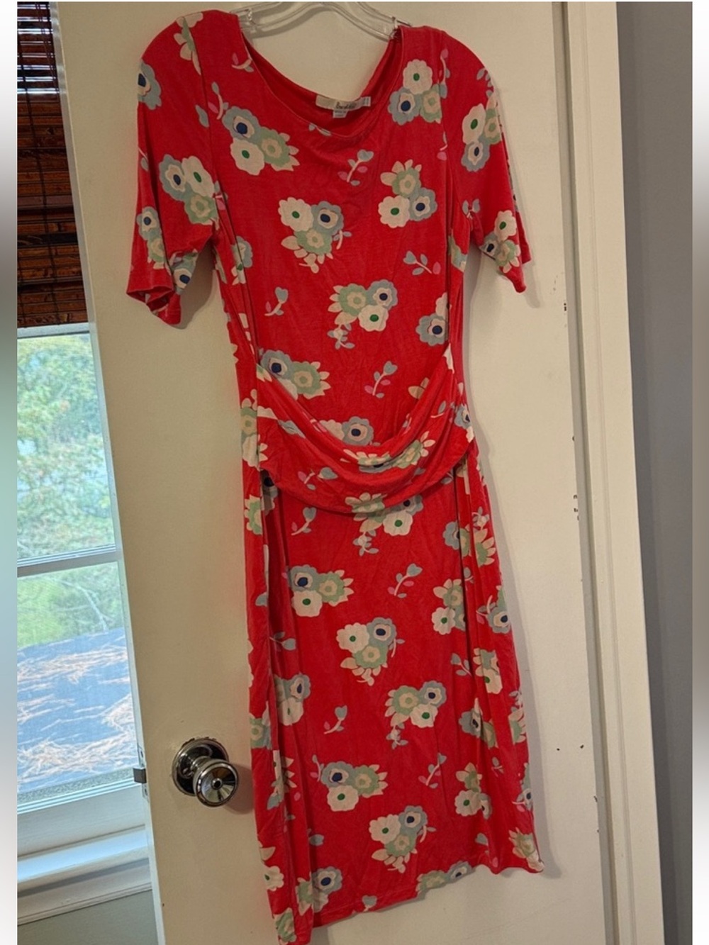 Boden Red Floral Midi Dress